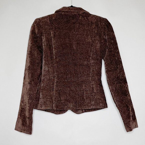 Hot Kiss Deep Brown Jacket With Texture and Pattern Size Small - Picture 10 of 11